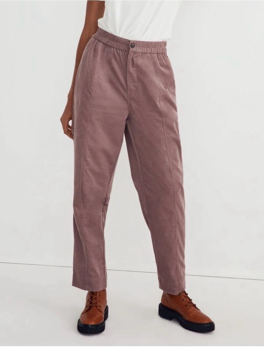 Madewell Dusty Mauve Straight-Leg Trousers